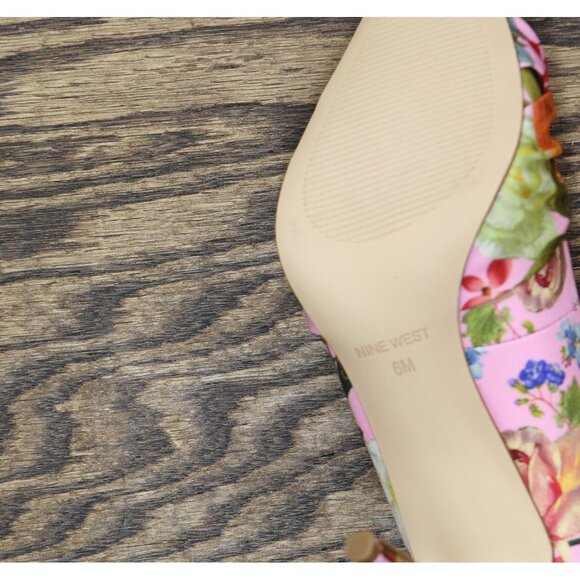 NEW Nine West Womens Faiza2 Pump Slip On Heels WNFAIZA2 Pink Floral 6M - Picture 11 of 14